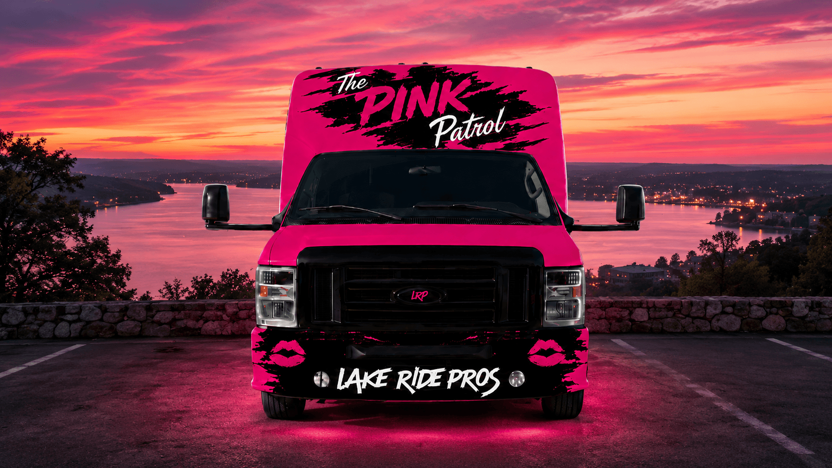 The Pink Patrol 23-passenger party bus by Lake Ride Pros