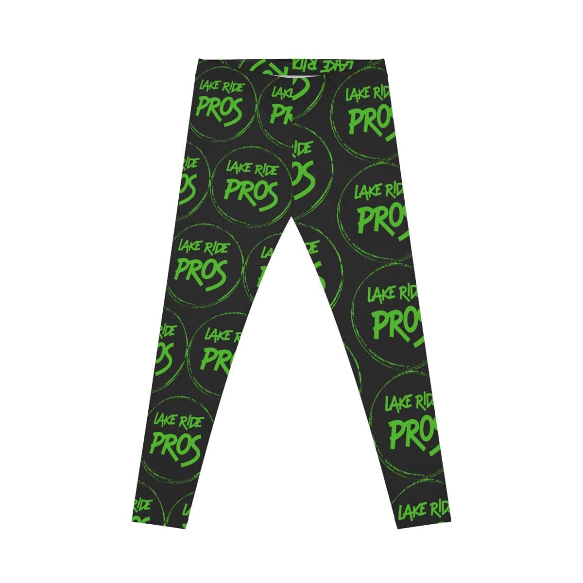 Black Lake Ride Pros Women’s All-Over-Print Leggings - Monochrome Logo Pattern
