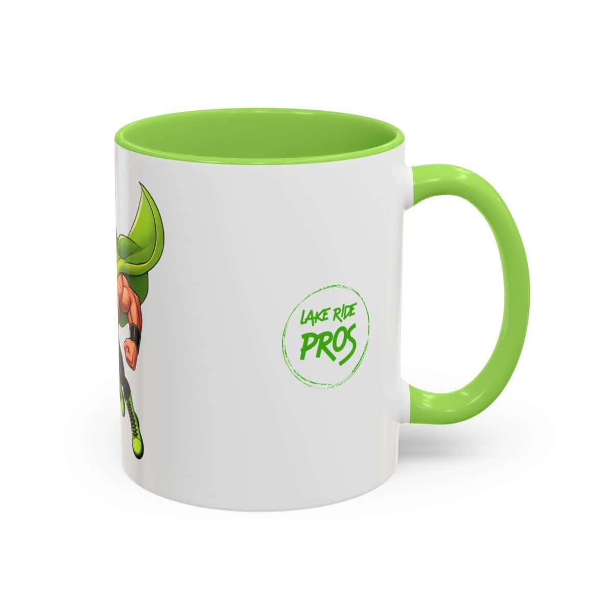 Lake Ride Pros Superhero Mug (11oz/15oz) — Colorful Coffee Cup with 'LRP' Mascot