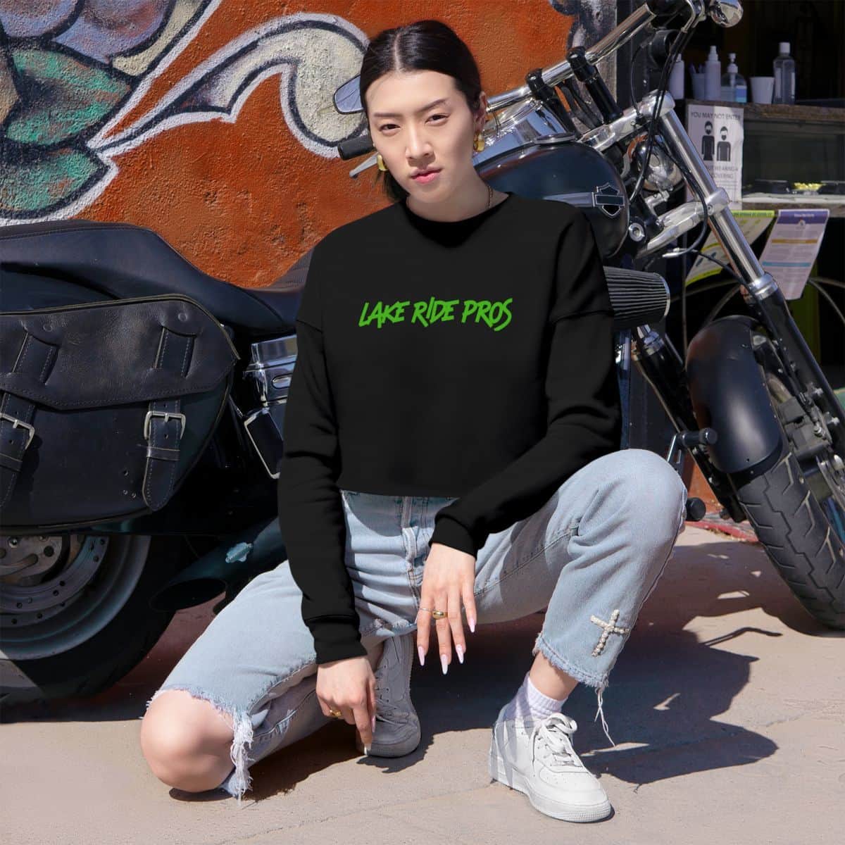 Women's Crop Top with Neon Green OG LRP Logo
