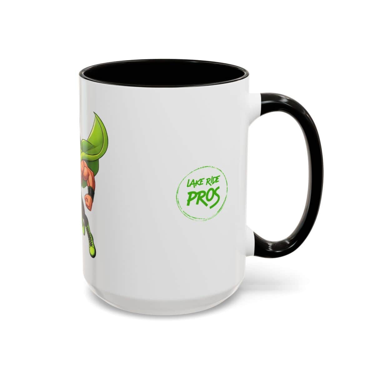 Lake Ride Pros Superhero Mug (11oz/15oz) — Colorful Coffee Cup with 'LRP' Mascot