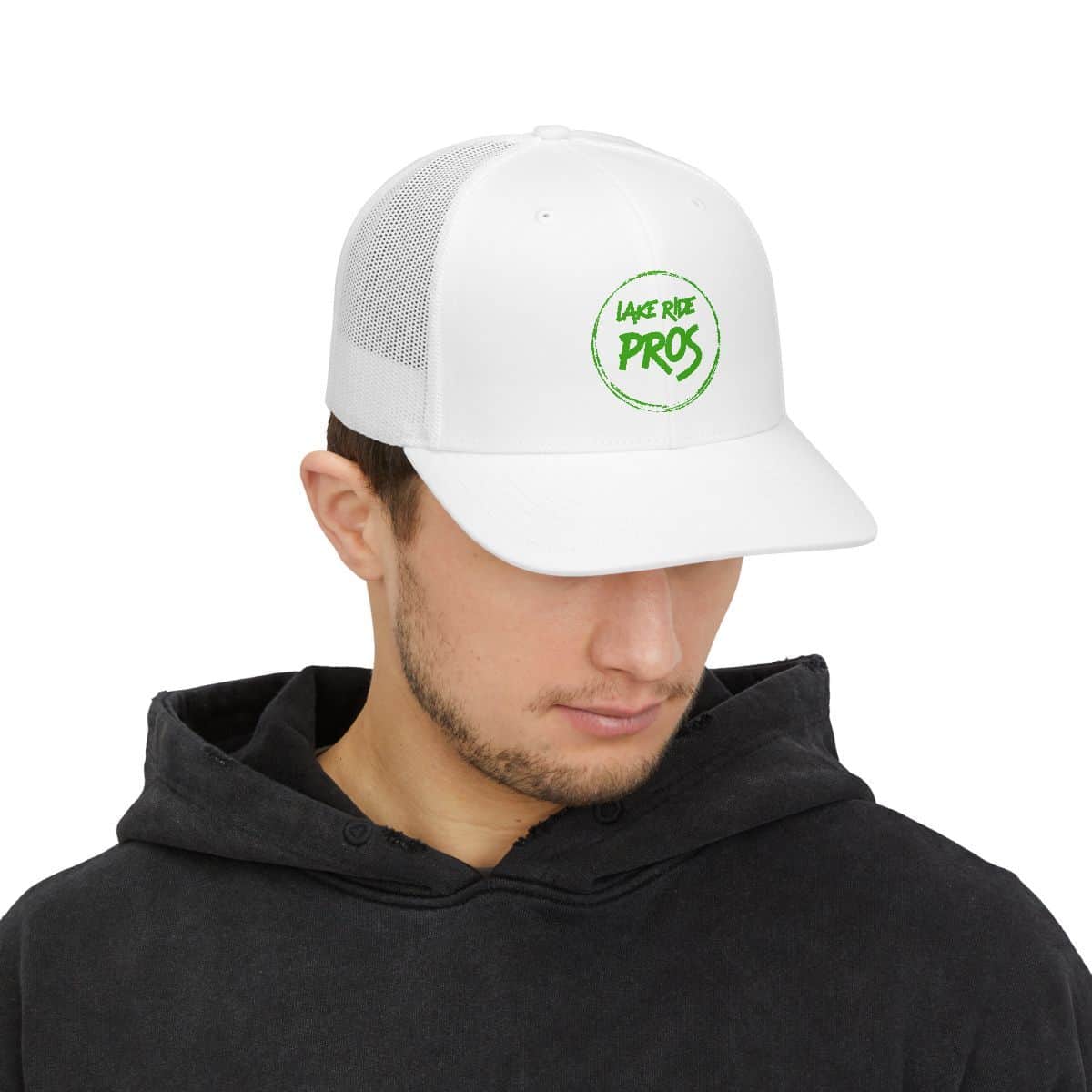 Lake Rice Pros Trucker Cap — Vintage Green Logo Snapback Hat