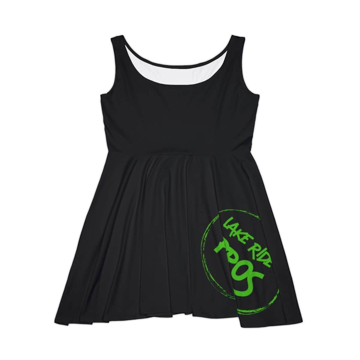 Lake Ride Pros Neon Green Logo Black Dress