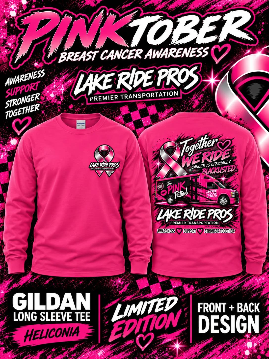 Lake Ride Pros Pinktober Long Sleeve T Shirt