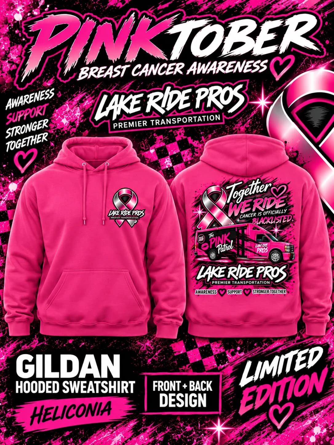 PINKTOBER with the Gildan Unisex Heavy Blend™ Hooded Sweatshirt
